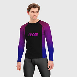 Рашгард мужской Sport сине-розовый текстура, цвет: 3D-принт — фото 2