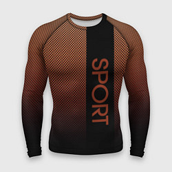 Рашгард мужской Sport коричневый вертикальная полоса, цвет: 3D-принт