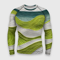 Рашгард мужской Лаймовые волны, цвет: 3D-принт