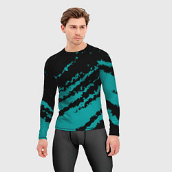 Рашгард мужской The color is black and light blue, цвет: 3D-принт — фото 2