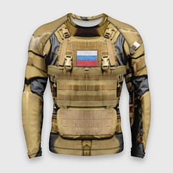 Рашгард мужской Бронежилет цвета хаки армия России, цвет: 3D-принт