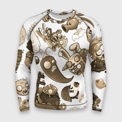 Рашгард мужской Растения против зомби в бежевых тонах, цвет: 3D-принт