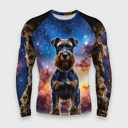 Рашгард мужской Ризеншнауцер в космосе, цвет: 3D-принт