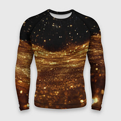 Рашгард мужской Золотистые крупицы на черном, цвет: 3D-принт
