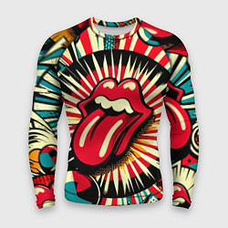 Рашгард мужской Logo of the Rolling Stones - pop art, цвет: 3D-принт