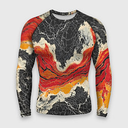 Мужской рашгард Красно-черная потертая текстура