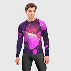 Рашгард мужской Розовая текстура разлом плит, цвет: 3D-принт — фото 2
