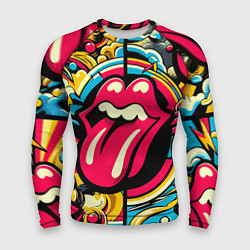 Мужской рашгард Rolling Stones logo - pop art pattern