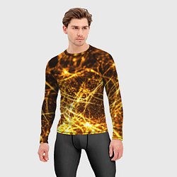 Рашгард мужской Текстура золотые нити, цвет: 3D-принт — фото 2