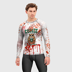 Рашгард мужской Капибара с кофе в крови, цвет: 3D-принт — фото 2