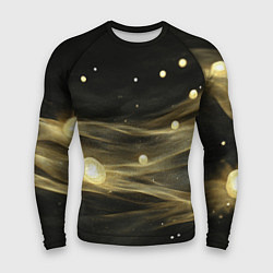 Рашгард мужской Золотистый свет на черной текстуре, цвет: 3D-принт