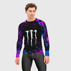 Рашгард мужской Monster energy неоновый всплеск, цвет: 3D-принт — фото 2