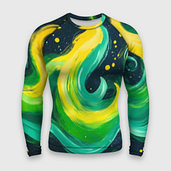Мужской рашгард Желто-зеленая краска текстура