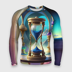 Рашгард мужской Абстрактные песочные часы с синим песком, цвет: 3D-принт