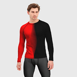 Рашгард мужской Чёрно-красный пополам с переходом, цвет: 3D-принт — фото 2