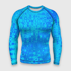 Рашгард мужской Голубой неоновый абстрактная текстура, цвет: 3D-принт