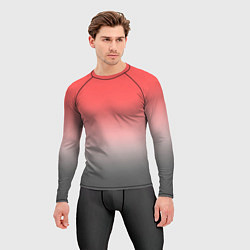 Рашгард мужской Бледный красно-серый градиент, цвет: 3D-принт — фото 2