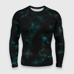 Рашгард мужской Color black turquoise, цвет: 3D-принт