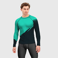 Рашгард мужской Color black light blue, цвет: 3D-принт — фото 2