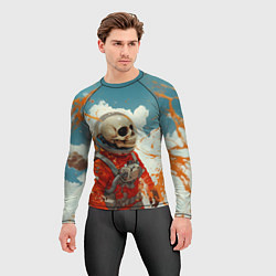 Рашгард мужской Скелет в облаках из космоса, цвет: 3D-принт — фото 2