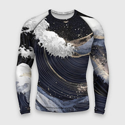Рашгард мужской Волны моря с блестками, цвет: 3D-принт