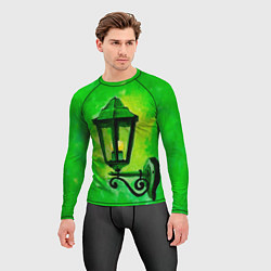 Рашгард мужской Уличный зелёный фонарь, цвет: 3D-принт — фото 2