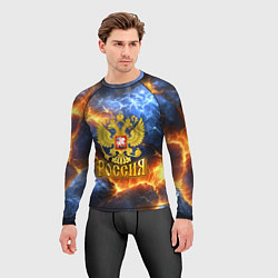 Рашгард мужской Россия герб и огонь, цвет: 3D-принт — фото 2