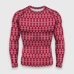 Рашгард мужской Красно белый геометрический узор ретро, цвет: 3D-принт