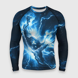 Рашгард мужской Бело-синяя туманность, цвет: 3D-принт