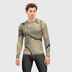 Рашгард мужской Песочный мрамор, цвет: 3D-принт — фото 2