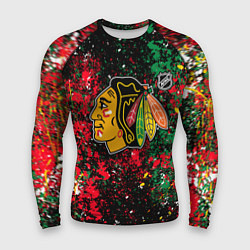 Рашгард мужской Chicago Blackhawks NHL black, цвет: 3D-принт