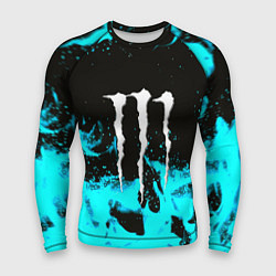 Рашгард мужской Monster energy голубой огонь, цвет: 3D-принт