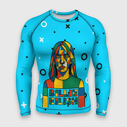 Рашгард мужской Билли Айлиш из разноцветной мозаики, цвет: 3D-принт