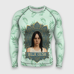 Рашгард мужской Билли Айлиш рамка мандала, цвет: 3D-принт