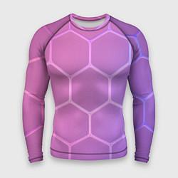 Мужской рашгард Розовые неоновые соты