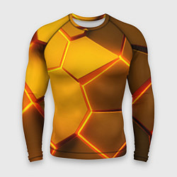 Рашгард мужской Желтые неоновые соты - текстура, цвет: 3D-принт