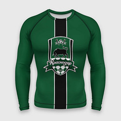 Рашгард мужской ФК Краснодар - черная полоска, цвет: 3D-принт