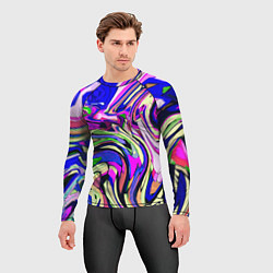 Рашгард мужской Абстракция пластика синий, цвет: 3D-принт — фото 2