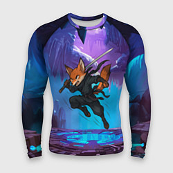 Рашгард мужской Лис ниндзя в прыжке, цвет: 3D-принт