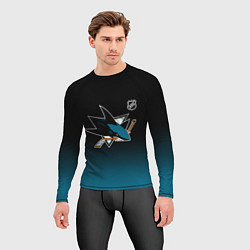 Рашгард мужской Сан Хосе Шаркс - градиент, цвет: 3D-принт — фото 2