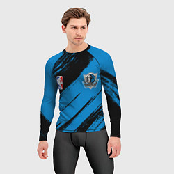 Рашгард мужской Даллас Маверикс - черно синий, цвет: 3D-принт — фото 2