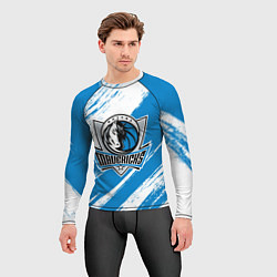 Рашгард мужской Даллас Маверикс - белый и синий, цвет: 3D-принт — фото 2