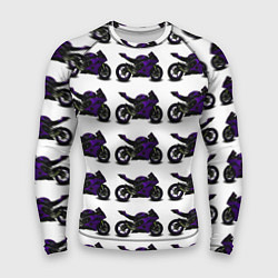 Рашгард мужской The motorcycle is dark purple, цвет: 3D-принт