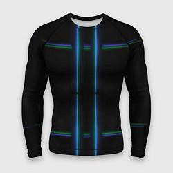 Мужской рашгард Color black green blue lines