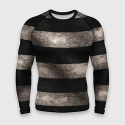 Мужской рашгард Черно-белая тельняшка текстура