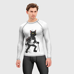 Рашгард мужской Кот - Фредди Меркьюри, цвет: 3D-принт — фото 2