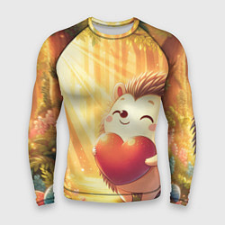 Рашгард мужской Солнечный ёж в лесу, цвет: 3D-принт