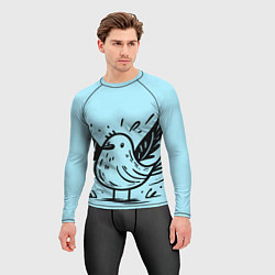 Рашгард мужской Чайка в стиле скетча, цвет: 3D-принт — фото 2