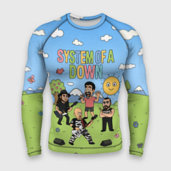 Рашгард мужской System of a Down, мультяшный, цвет: 3D-принт