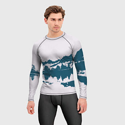 Рашгард мужской Лес и озеро, цвет: 3D-принт — фото 2